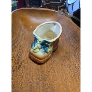 Vtg NILOAK Pottery Baby Boot Shoe Flower Planter 4” x 2.5”x 3